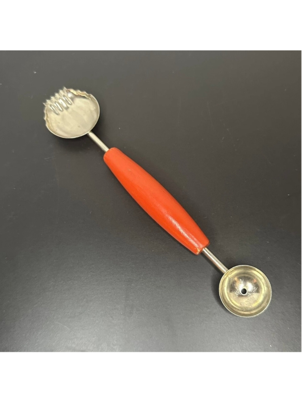 Vintage Wooden Handle Melon Baller Butter Curler Utensil Made In England Skyline